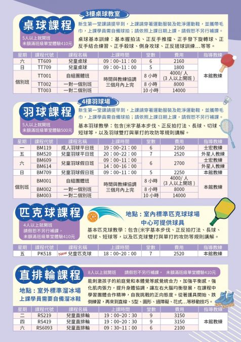 球類課程